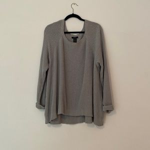 plus size grey long sleeve sweater